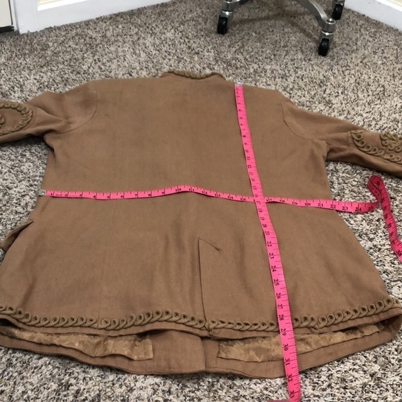 Soft Surroundings Coat Size XL Brown Scrollwork - Picture 10 of 12